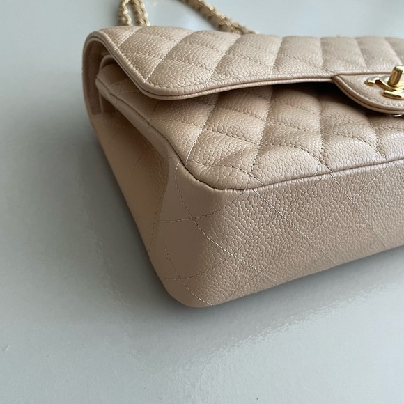 Chanel Caviar Quilted Medium Double Flap Beige - Picture 3 of 12